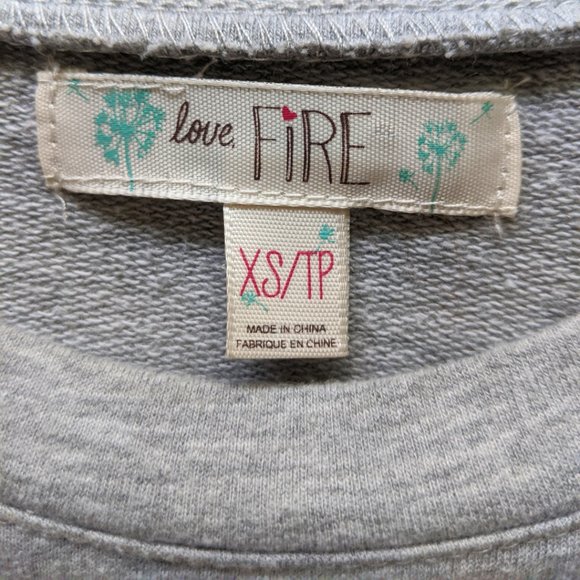 Cozy Long-Sleeved Sweatshirt Dress | Grey | White Striped Sleeves | Size: XS - Picture 3 of 4